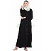 Black color Front open abaya with shirt collar Black color Front open abaya with shirt collar